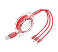 Luobannm Connettore Adattatore A Caricatore Multi -Caricatore 3in1 di Ricarica Retrattile 0,9 M con Fulmini Micro USB di Tipo C