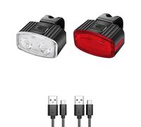 Luobannm Luci da Bicicletta Anteriore e Posteriore A LED Set di Luci per Bici Ricaricabili USB