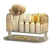 Luobannm Organizzatore per Trucco da Tavolo con Coperchio, Contenitore per Spazzole per il Bagno e il Piano D'Appoggio.