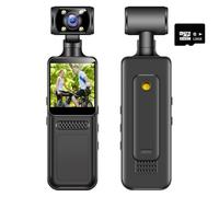 Luobannm Videocamera D'Azione Tascabile 4K Videocamera 4K HD Mini Telecamera WiFi A 180° con Impermeabile 128G