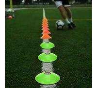 Luocute 10 Pz Coni Disc per Calcio per Allenamento e Agilità | Set multicolore brillante, struttura in PE pieghevole, supporto per il trasporto incluso, uso nel traffico in campo