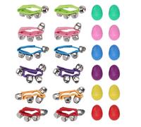 Luocute 12 Campanelli da Polso 12 Agitatori per Uova, Strumenti Musicali a Percussione con 6 Colori per Bambini, Educazione Precoce, Apprendimento Musicale e attività di Gruppo