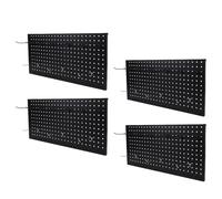 Luocute 4pcs 30.5x2x61 Cm Kit di Schede di Metallo in Metallo con Ganci Neri Argentati, di Stoccaggio degli Strumenti per L'organizzatore a Parete Piolo Opaco per Strumenti di garage.