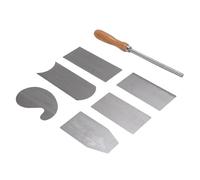 Luocute 6 Pezzi Set di Raschietti Multi -forma, Schede di Raschietto in Acciaio di Manganese con Brunitore, Adatto Al Progetto di Lavorazione del Legno