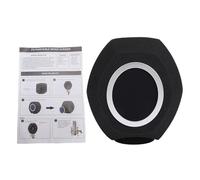 Luocute Antivento per Microfono, Filtro Pop Professionale con Schiuma Insonorizzata Ad Alta densità e Rete Blu F3 per Microfoni Dinamici a Condensatore, Cabina Vocale di Registrazione (Rete Nera)