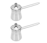 Luocute Caffettiera Turca, 2 Pezzi Scalda Burro Latte In Acciaio Inossidabile Da 15 Once, Pentola Per Fondere Il Cioccolato Sul Piano Cottura, Per Caffè Turco Arabo Greco, Tè Freddo,