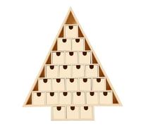 Luocute Calendario Dell'Avvento in Legno con 24 Cassetti Staccabili per | Kit Artigianale Incompiuto, Decorazioni Natalizie, Scatola Vuota Ricaricabile, attività Creativa per la Famiglia, Conto