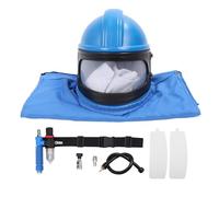 Luocute Casco per Sabbiatrice, Resistente Agli Urti con Lenti a Doppio Strato e 2 Lenti Esterne Extra, Tuta per Sabbiatura Leggera Senza Maniche per Spruzzatura, Taglio, Sabbiatura,