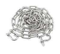 Luocute Catena di Ancoraggio 6.6ft, Acciaio Inossidabile 316, Terminali a | Marine anchor chain with central ring, mirror polished surface, boat anchor chain for ships and yachts, 6mm center ring