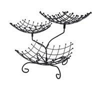 Luocute Cesto per Frutta a 3 Livelli, Organizer Multiuso in Metallo con Buon Design a Rete di Ventilazione per Bancone della cocina Soggiorno Frutta Verdura Snack Pane (BLACK)