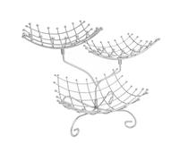 Luocute Cesto per Frutta a 3 Livelli, Organizer Multiuso in Metallo con Buon Design a Rete di Ventilazione per Bancone della cocina Soggiorno Frutta Verdura Snack Pane (SILVER)