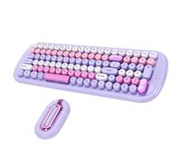 Luocute Combinazione Tastiera e Mouse retrò per Macchina da Scrivere, | Wireless a 2,4 GHz, Materiale ABS, Supporta OS X, Tasti Ergonomici in Rilievo, modalità di Sospensione Automatica per le