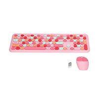 Luocute Combo Tastiera e Mouse Wireless, Stile Macchina da Scrivere retrò | 110 Tasti con Tastierino Numerico, Angolo Ergonomico di 6 Gradi, Materiale ABS, Plug and Play per 7 8 10 con Tasti Muti