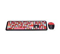 Luocute Combo Tastiera e Mouse Wireless, Stile Macchina da Scrivere retrò | 110 Tasti con Tastierino Numerico, Angolo Ergonomico di 6 Gradi, Materiale ABS, Plug and Play per 7 8 10 con Tasti Muti