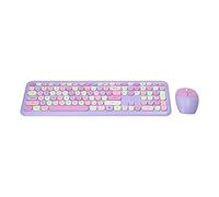 Luocute Combo Tastiera e Mouse Wireless, Stile Macchina da Scrivere retrò | 110 Tasti con Tastierino Numerico, Angolo Ergonomico di 6 Gradi, Materiale ABS, Plug and Play per 7 8 10 con Tasti Muti