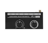 Luocute Commutatore a 6 Ingressi e 1 Uscita, Selettore da 3,5 Mm a 6,35 Mm con Controllo del Volume e Jack Placcati in Oro, per la Commutazione del Segnale Stereo Senza Alimentazione