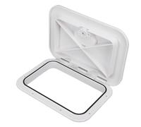 Luocute Copertura per Boccaporto per Barche, Coperchio per Boccaporto Marino Rettangolare Bianco Impermeabile con Installazione Semplice, per Barche a Vela Yacht a Fondo Piatto