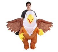 Luocute Costume Gonfiabile da Aquila Cavalcando su Aquila Calva Costume Gonfiabile per Adulti Halloween Giorno Dell'Indipendenza, per Adulti a Gonfiaggio Rapido per