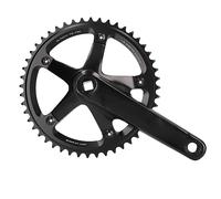 Luocute Cranset a velocità Singola, 144 BCD 48T Crankarms Crankset per Biciclette a Marcia Fissa per Mountain Bike, Braccio a Pedizio di Biciclette in Lega in Lega di Alluminio Black