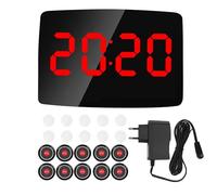 Luocute di Chiamata Wireless, Cercapersone per Badante del di Chiamata per Infermieri con 10 Pulsanti di 1 Ricevitore Display, Supporto per 400 Pulsanti, (Spina europea)