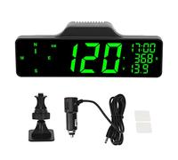 Luocute Display HUD per Auto, Tachimetro GPS Grande a Luce Verde da 8 Pollici con Allarme di velocità Eccessiva Allarme Affaticamento Guida Bussola Chilometraggio Tempo, Universal