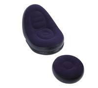 Luocute Divano Gonfiabile, Lettino Gonfiabile Portatile con Poggiapiedi, Superficie Floccata Confortevole e Materiale in PVC Spesso, Design Ergonomico per Interni, Esterni, Campeggio, (blu scuro)
