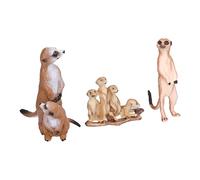Luocute Figurina di Suricato, Modello Animale Realistico Sicuro in PVC con Aspetto Realistico, Artigianato Squisito per Bambini Dai 3 Anni in su, Decorazioni per la Casa e Giocattolo (3 suricati