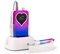 Luocute File per Unghie Elettrica, Macchina per Trapano per Unghie Professionale 35000 Giri / Min Cordless Ricaricabile con 6 Bit (Spina europea)