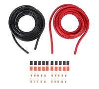 Luocute Filo di Calibro 1/0, Cavo di Terra di Alimentazione Automobilistica (20 Piedi Rosso+20 Piedi), per Altoparlanti Audio Dell'auto, Marina, Rimorchio per, Cavo di Saldatura