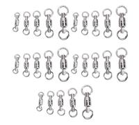 Luocute Girelle da Pesca con Cuscinetti a Sfera da 25 Pezzi, Anelli in Acciaio Inossidabile con Rotazione di 360 Gradi, Uso in Acqua Dolce e Acqua Salata, con 5 Dimensioni per Il