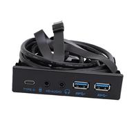 Luocute Hub del Pannello Frontale USB, 3,2 Bit di Azionamento Floppy 10 Gbps 3.5in 19pin a USB3.0 2 USB3.0 Tipo C Sound HD per Computer PC, Drive Optical 3.5 Pannello di Espansione del