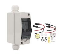 Luocute Interruttore Automatico CC CA 32A con Scatola Impermeabile | 30 A 2 Poli Nominale, 12 V-400 V, Sgancio Magnetico Termico, IP65 per Uso Esterno, Sezionatore Solare Fotovoltaico per