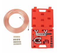 Luocute Kit di Freno Rivestito in Rame 25 Piedi 3/16 Pollici con 16 Raccordi e 4 Sindacati Raccordi per la del Freno, Doppio Kit di Strumenti a Svantaggio Singolo con Telaio per i