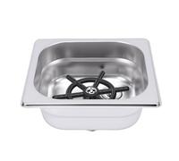 Luocute Lavello Lavatazze, Lavatazze Automatico Design Incorporato in Acciaio Inossidabile Risciacquo Ad Alta Pressione per Uso Commerciale Domestico, con Vassoio Raccogligocce e Spray (SILVER)