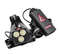 Luocute Luce da Corsa sul Petto, Faro Anteriore a LED Ricaricabile Tramite USB e Luce Rossa Posteriore con Cinturino Riflettente per Corsa Notturna, Ciclismo, Escursionismo, Angolo (3 Lampada)