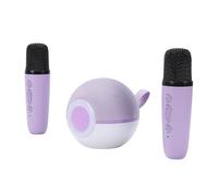 Luocute Macchina per Karaoke, Altoparlante Bluetooth Portatile con 2 Microfoni Wireless, 5 Effetti Vocali, modalità Luce LED, Portata 15 M, per Feste in Casa, Viaggi All'aperto (PURPLE)