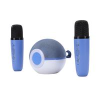 Luocute Macchina per Karaoke, Altoparlante Bluetooth Portatile con 2 Microfoni Wireless, 5 Effetti Vocali, modalità Luce LED, Portata 15 M, per Feste in Casa, Viaggi All'aperto (BLUE)