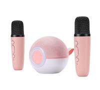 Luocute Macchina per Karaoke, Altoparlante Bluetooth Portatile con 2 Microfoni Wireless, 5 Effetti Vocali, modalità Luce LED, Portata 15 M, per Feste in Casa, Viaggi All'aperto (PINK)