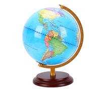Luocute Mappamondo da Tavolo da 9,8 Pollici, con Supporto Ad in Metallo | Mappa Politica con Codice Colore, Robusta Struttura Ad in Metallo, Globo Educativo Rotante, per Uso in Classe o in Ufficio
