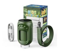 Luocute Microscopio Digitale Portatile 1000X per Bambini, Schermo IPS da | Fotocamera HD 4K, 8 Luci LED, Messa a Fuoco Manuale, 400 MAh Ricaricabile, Mini Microscopio Portatile, Supporta la