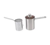 Luocute Mini Pentola Friggitrice con Cestino, 304 Friggiti Portatili in Acciaio Inossidabile con Filtro a Olio, Adatto per Piccole Cucine, Leggero, Economico, Arrugginito, Sicuro