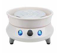 Luocute Mini Tornio da Vasaio, Design Ergonomico con Vaschetta in ABS Rimovibile, Struttura Compatta, velocità Regolabile da 0 a 200 Giri/min, Piatto Girevole da 15 Cm, per Lavori (ABS, lega 2)