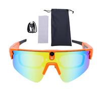 Luocute Occhiali da Ciclismo Intelligenti AI, Bluetooth 5.3 (ORANGE)