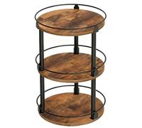 Luocute Organizzatore per Condimenti Girevole a 360 Gradi, Portaspezie a 3 Livelli con Cuscinetti Antiscivolo e Parapetti Rialzati per Mobiletto da, Dispensa, vanità (Legno metallico)