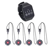 Luocute Pager a 4 Pulsanti di Chiamata Wireless Restaurant, 1 di Cercapersoni Impermeabili per L'ospedale di Fabbrica Home con un Lungo Periodo di Attesa, Batteria Ricaricabile per le