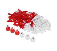 Luocute Pannelli di Recinzione per Pista 120 Pezzi Recinzione per Campo Deriva in ABS Rosso Bianco con Coni Stradali 30 Pezzi, Adatta per Recinzione per Pista per Auto RC 1/14