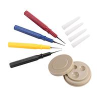 Luocute Penna per Olio per Orologi, Set di Oliatori Professionali per Orologi 1 Tazza per Olio 4 Kit di Assortimento di Penne per Olio, Tazza in Plastica con Tre Diverse Depressioni,