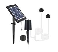 Luocute Pompa per Ossigeno Ad Energia Solare, Resistente All'acqua IP55 | Batteria di riserva da 2200 mAh, 3 modalità, per la coltura dell'acquario con laghetto per pesci