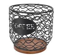 Luocute Porta Cialde caffè, Versatile Cestello Porta Capsule caffè con Base in Legno, per Bustine di tè e Bustine di Zucchero (BLACK)