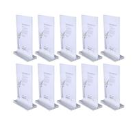 Luocute Porta del Segno Acrilico Cristallino, da 10 Pezzi per la Scheda a Forma T a Forma a Doppio Lato per Matrimoni, Ristoranti, Uffici, Materiale Acrilico Trasparente, per Display